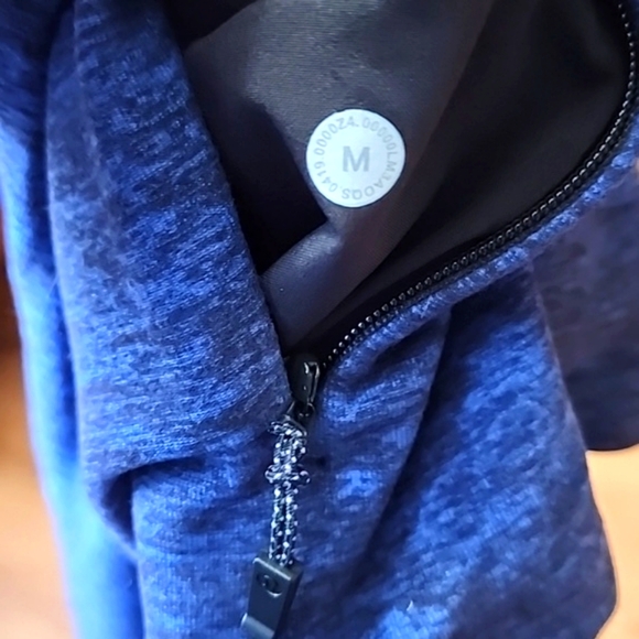 Lululemon Heathered Cerulean Blue Black Rulu Surge Warm Long Sleeve Reflec Shirt - Picture 15 of 15